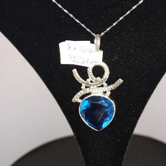 Sterling Silver Handmade Topaz necklace - Picture 1 of 2